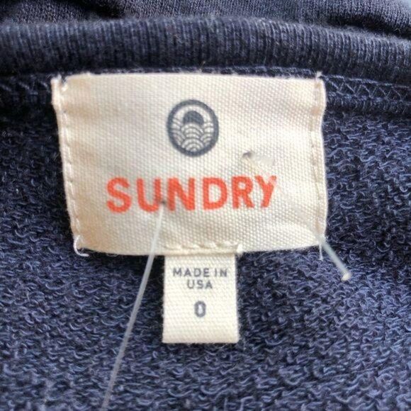 Sundry Dark Navy Rainbow Graphic Sweater XS - Picture 4 of 6